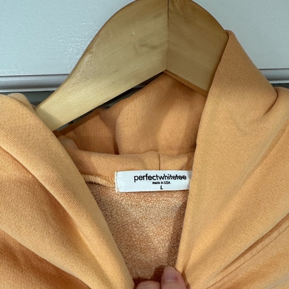 Perfectwhitetee French Terry Sweatshirt and Short Set in Clementine - Picture 3 of 4